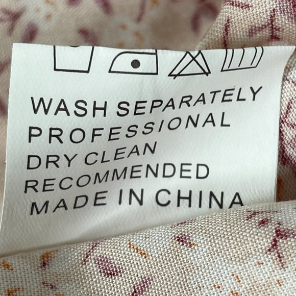 Women's Pink Ditsy Floral V-Neck Empire-Waist Top, Size Large - Picture 7 of 7